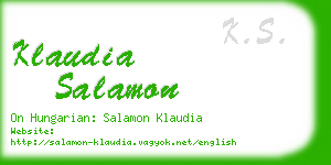 klaudia salamon business card